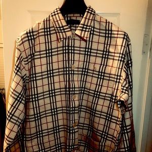 BURBERRY Simpson check cotton-blend poplin shirt